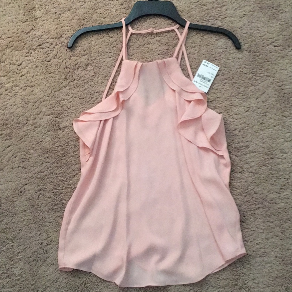 Pink ruffle top
